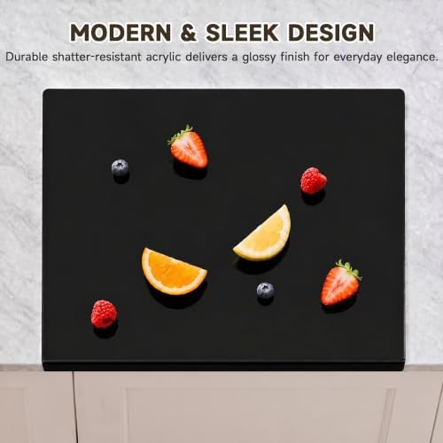 SWSKR Clear Acrylic Cutting Board with Counter Lip,1pcs Black - 23''x17''