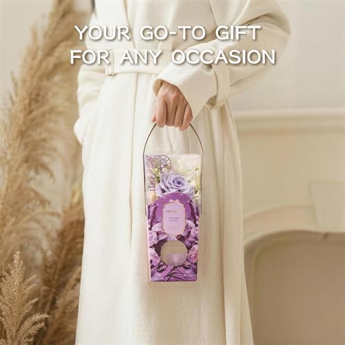Airkeep Flower Reed Diffuser Set, Lavender Garden Diffuser Gift Set,4.06 fl oz Essential Oil Sticks Diffusers for Bathroom Air Freshener, Aromatherapy Home Fragrance for Shelf Decor, Gift for Women