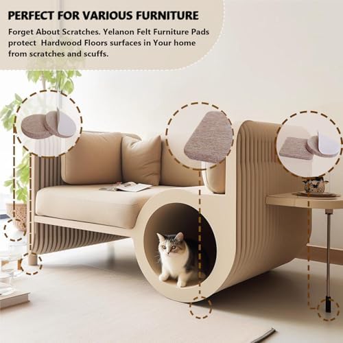 Felt Furniture Pads for Hardwood Floors Felt Pads for Chair Legs Yelanon