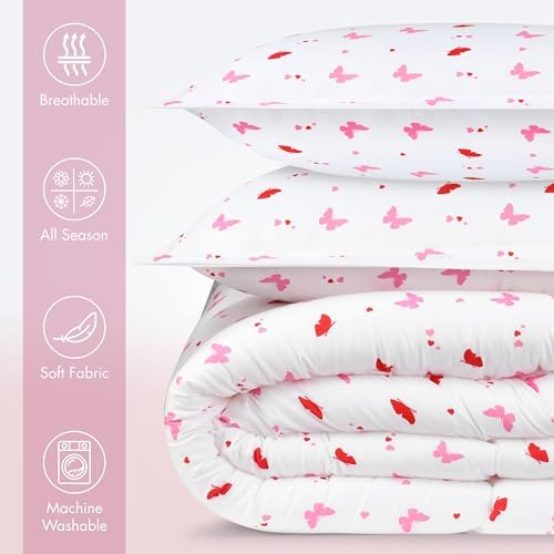 Utopia Bedding 3 Pc Kids Twin Comforter Set, Butterfly