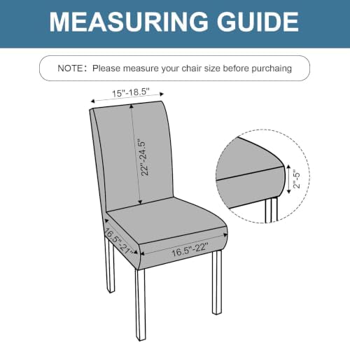 Genina Waterproof Dining Chair Covers Set of 6 Parsons Chair Slipcovers