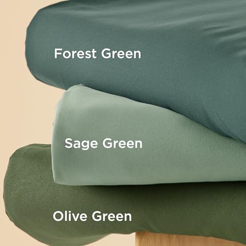 Bedsure King Duvet Cover with Fitted Sheet, Double Brushed Bedding, Green