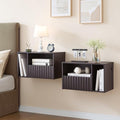 BuildHom Floating Nightstand Set of 2 with Charging Station, Espresso