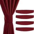 NICETOWN Strong Magnetic Curtain Tiebacks-Curtain Tiebacks for Wall No Screws Perfect of Curtains (Burgundy Red, 11.8 X 4 Inches, Set of 4)