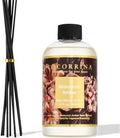 Cocorrína Reed Diffuser Refill Moroccan Amber 17oz (500ml) with 8 Sticks - Premium Long-Lasting Scented Oil, Home Fragrance for Bedroom, Bathroom Home Decor