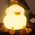 Anywin Duck Night Light, Squishy Duck Lamp, Silicone Bedside Light Up Funny Duck with Dimmer & Rechargeable,Birthday Gifts for Friends Women(Enjoy Duck)