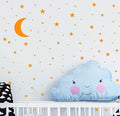 Moon and Stars Wall Decal Vinyl Sticker for Kids Boy Girls Baby Room Decoration Good Night Nursery Wall Decor Home House Bedroom Design YMX16 (Dark Yellow)