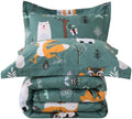 JSD Green Forest Animal Kids Comforter Set Queen Size