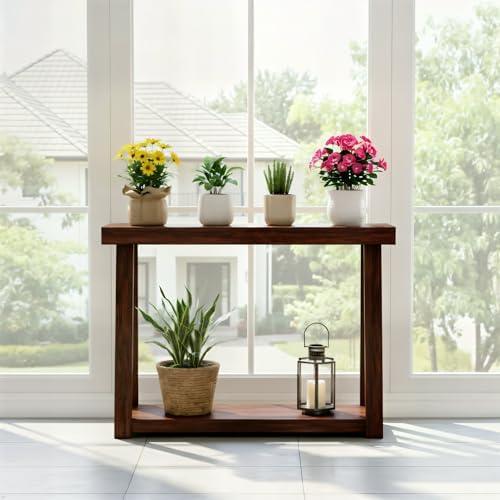 Plank+Beam Classic Console Table, with Shelf, 46 Inch, Walnut