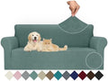 JIVINER Stretch Sofa Covers 1 Piece Couch Covers for 3 Cushion Couch Sofa, 3 Seater Sofa Slipcovers Furniture Protector with Elastic Bottom for Kids, Pets (Pea Green, Sofa)