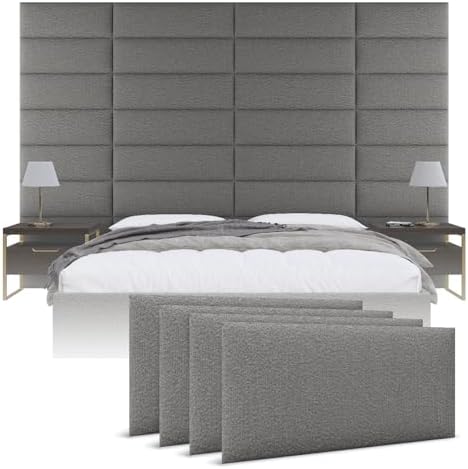 Vänt Wall Mounted Headboard Panels, Queen/Full, Boucle Grey