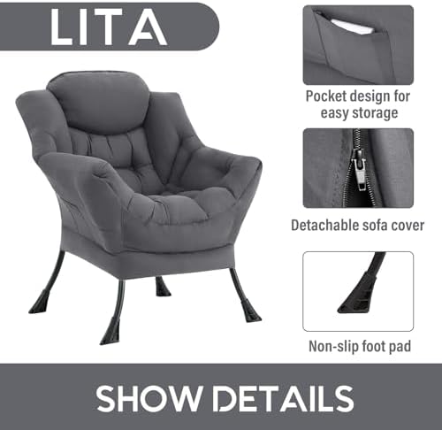 LITA Lazy Chair Comfy Accent Reading Chair