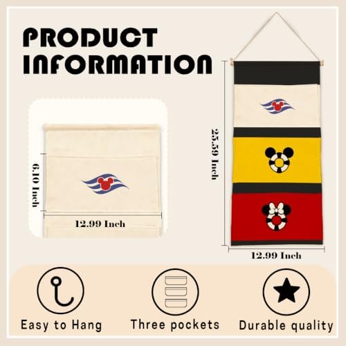 3-Pocket Hanging Wall Organizer, Nautical Lifebuoy Design for Boys' Bedroom