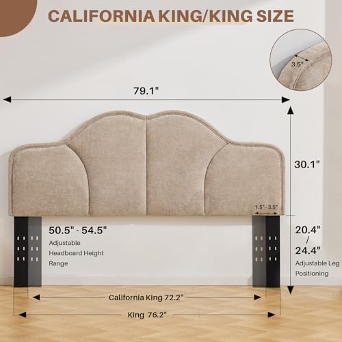 King Size Headboard Only Upgraded One-Piece Upholstered Headboards