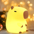 Capybara Night Light, Capybara Gifts for Kid Boy Girl, Animal Squishy Silicone Nursery Lamp with Timer Dimmable, Rechargeable Bedroom Bedside Decor Birthday Back to School Present for Friend