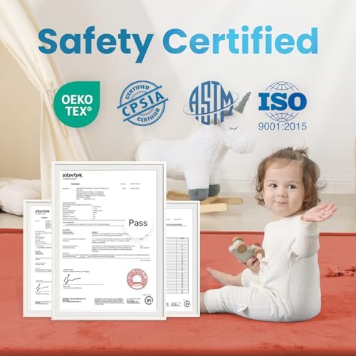 1.3" Thick Baby Play Mat, 50x50 Foam Tummy Time Mat – Brick
