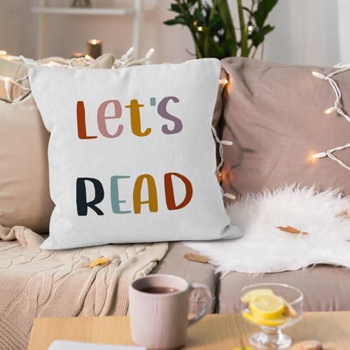 Classroom Reading Nook Throw Pillow Covers, Reading Corner Classroom Book Nook Decorative Pillow Covers for Nursery Library Playroom, Boho Classroom Decor, Book Lovers Decor Pillow Covers 18x18
