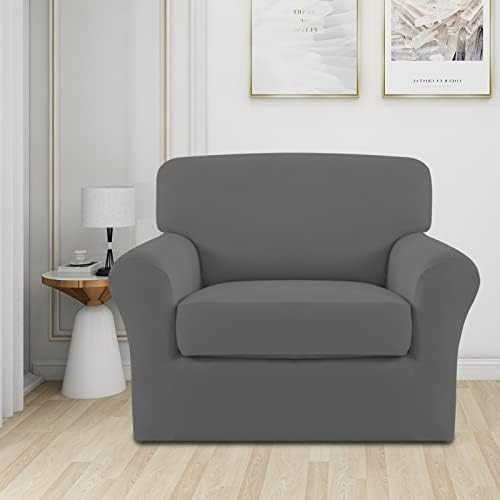 Easy-Going 2 Pieces Stretch Sofa Slipcover for Armchair Washable