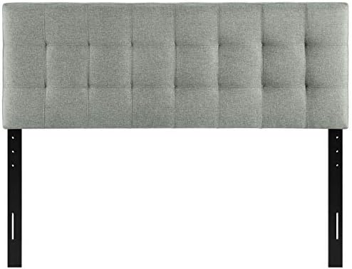 Modway AMZ-5041 Lily Tufted Linen Fabric Upholstered Queen Headboard in Gray