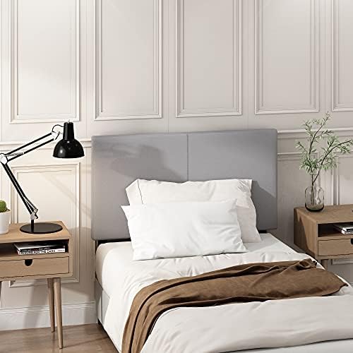 Furinno Roanne Plain Upholstered Headboard Twin Size, Glacier