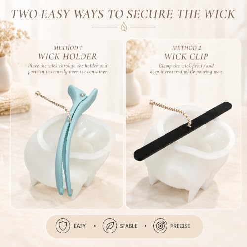 Electric Candle Making Kit for Adult with Mold and Wick Inserting Tool