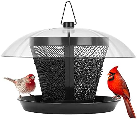 Kingsyard Rain-Resistant Metal Mesh Bird Feeder for Outdoor Hanging