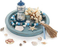 Hanobe Coastal Decorative Tray, Farmhouse Plate for Beach Table Decor