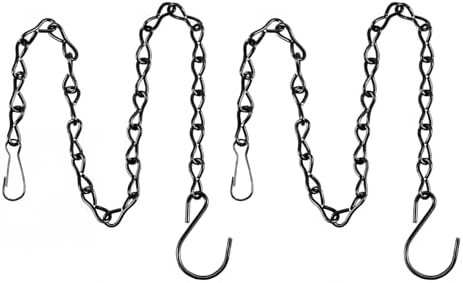 EBOOT 2 Pcs Hanging Chain for Bird Feeders Planters,23.6 Inch,Black