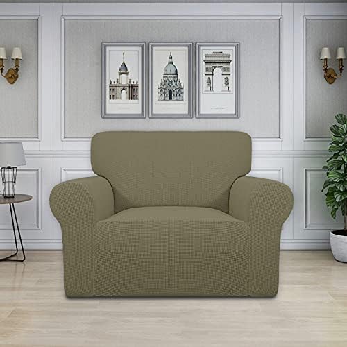 Easy-Going Stretch Oversized Chair Slipcover with Arm Washable Khaki