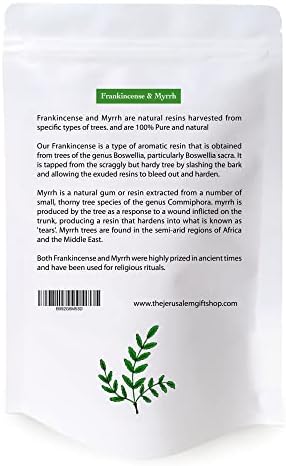 Frankincense and Myrrh Holy Incense from Jerusalem in a Gift Pack - Sacred Jerusalem Aromatic Granules - Traditional Biblical Scents for Home & Worship, A Church Incense