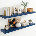 fuqing 40 Inch Floating Shelves, 6.7 Inch Deep Blue Wall Shelves Set of 2