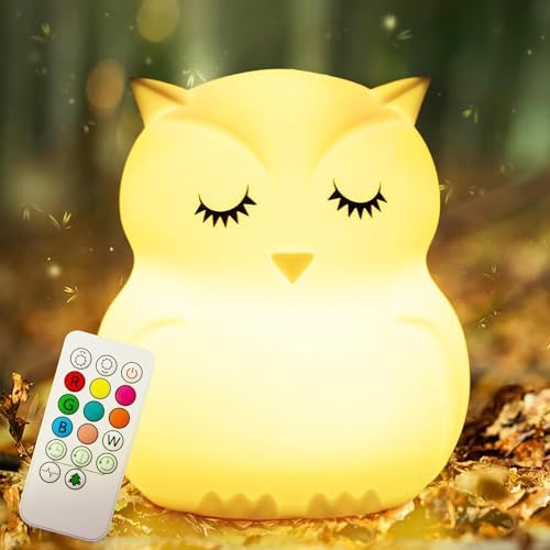 Owl Kids Night Light, Baby Nursery New Born Baby Essentials Must Haves