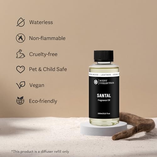 Luxury Hotel Scent Santal Diffuser Oil 200ml Waterless Sandalwood Refill