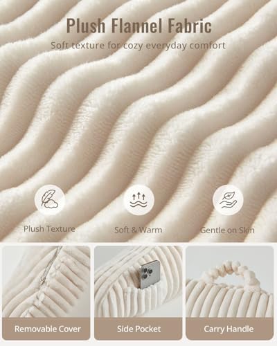 Blissful Diary Reading Pillow for Bed, Backrest Pillow, Cream White