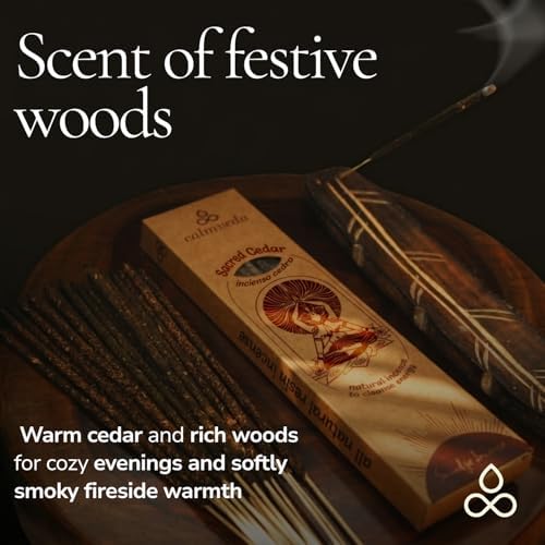 Balsam Cedarwood Incense Resin Smudge - 24+ Sticks, for Christmas Energy