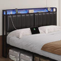 Full Headboard Only with Storage& Outlets,Bed Headboard Full Size,Black PU