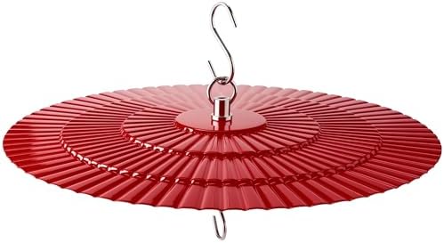 [2 Pack] 11.5" Metal Bird Feeder Rain Guard - Red