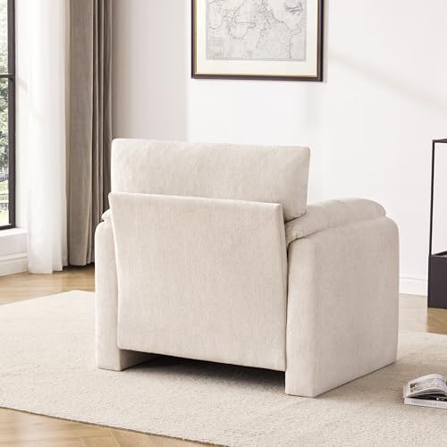 Howjoe Accent Chair for Living Room, Oversized Reading Armchair, Beige