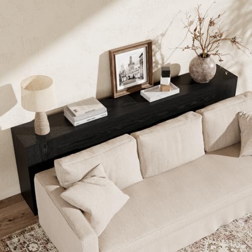 Epecoya Console Tables for Entry Way, Black Sofa Table 94.5-Inch