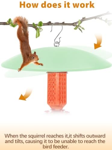 19.25-Inch Extra Large Squirrel Baffle,Hummingbird Feeder Shade Dome Cover, Bird Feeder Rain Guard, Hanging Squirrel Proof for Shepherd's Hook Outdoors(Grass Green) 2 Pack