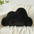 Cloud Pillows, Decorative Throw Pillow with Soft Plush for Couch Bed, Cloud Shaped Pillow Room Decor with Fluffy Faux Rabbit Fur for Living Room Bedroom (Black, 14.5x22.4 Inches)
