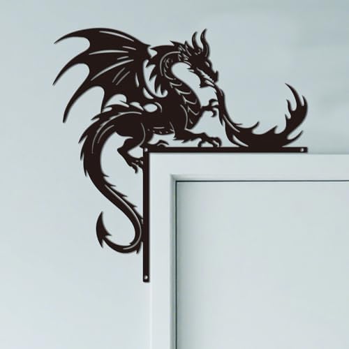 CUTHOLLOW Dragon Door Topper Sign Metal Wall Art Decor
