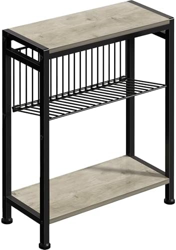 Narrow Side Table, 3-Tier End Table, Small Nightstand