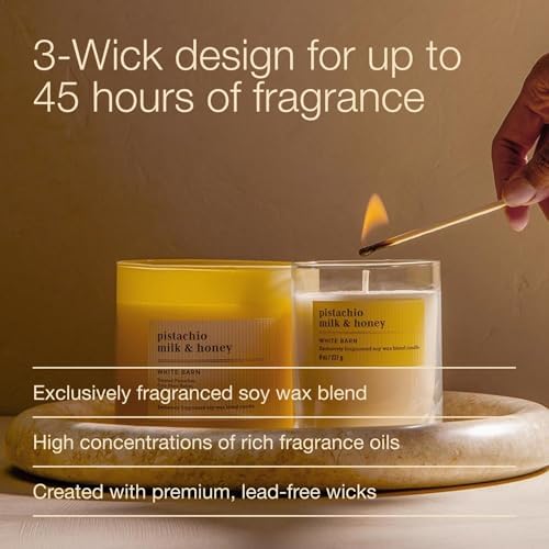 Bath & Body Works 3-Wick Candle, Pistachio Milk & Honey Scent, 14.5 oz
