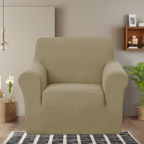 U-NICE HOME Stretch Recliner Chair Cover Armchair Slipcover, Sand