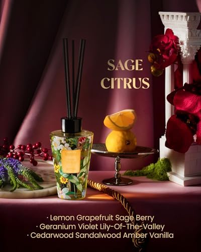 M&SENSE Reed Diffuser Set, Sage Citrus, 8.79 oz Natural Essential Oil