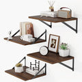 Heimlove 16W x 12D Deep Floating Shelves Set of 4 Natural