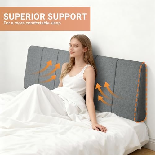 Queen Size Headboard Only-No Assembly Required, Dark Gray