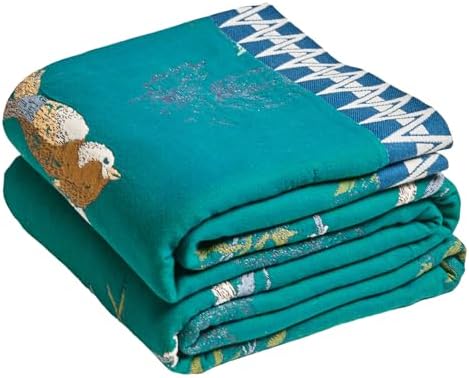MSGKV Boho Throw Blanket 50"x60" Aviary Botanical Cotton Throw Blanket