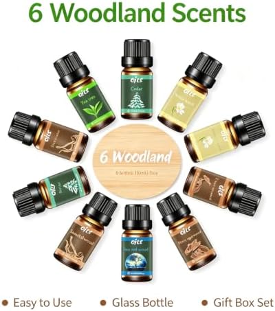 Aromatherapy Essential Oils, Rich Woody Oil Set, 6 Packs